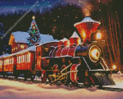 Christmas Train Diamond Painting
