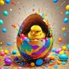 Colorful Easter Chick Diamond Painting