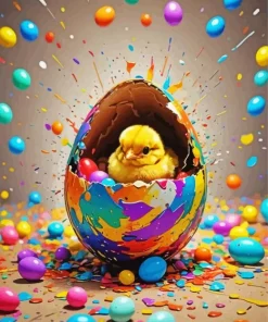 Colorful Easter Chick Diamond Painting