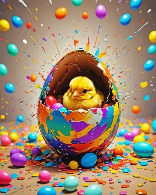 Colorful Easter Chick Diamond Painting