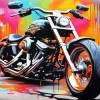 Colorful Harley Davidson Art Diamond Painting