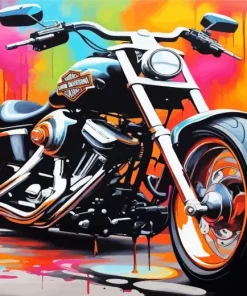 Colorful Harley Davidson Art Diamond Painting