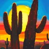 Cool Cactus Sunset Art Diamond Painting