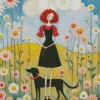 Cool Dog Folk Art Diamond Painting