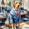 Cool Dog In A Suit Diamond Painting