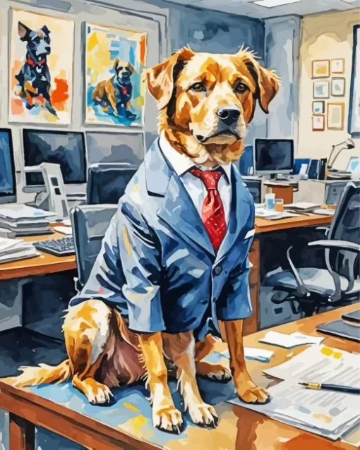 Cool Dog In A Suit Diamond Painting