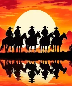 Cowboys Silhouette Diamond Painting