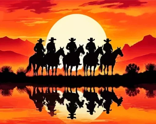 Cowboys Silhouette Diamond Painting