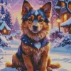 Cute Dog In Snow Diamond Painting