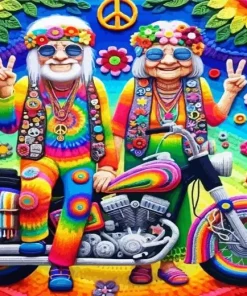Cute Hippie Couple Diamond Painting