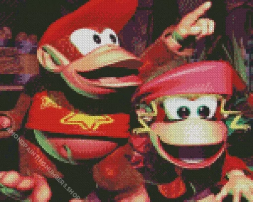 Diddy Kong And Donkey Kong Diamond Painting