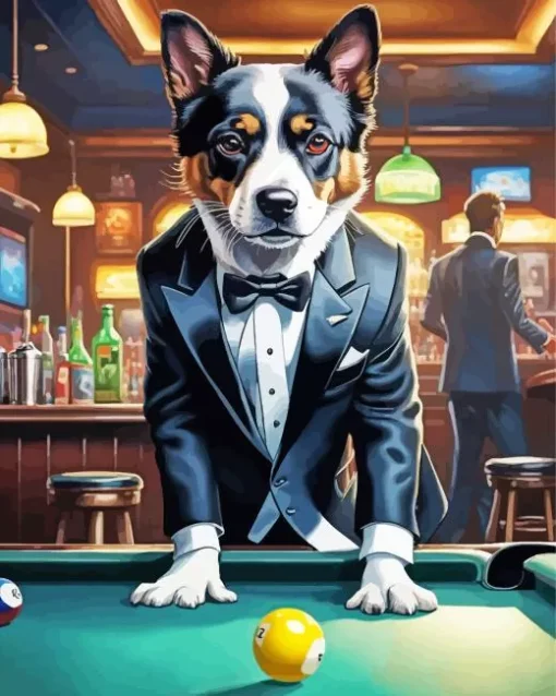 Dog In Tuxedo Art Diamond Painting