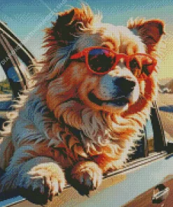 Dog Looking Out Of Window Diamond Painting