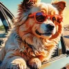 Dog Looking Out Of Window Diamond Painting