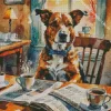 Dog Newspaper Diamond Painting