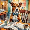 Dog Newspaper Diamond Painting