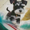 Dog Schnauzer Miniature Surfing Diamond Painting