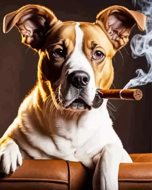 Dog Smoking Art Diamond Painting