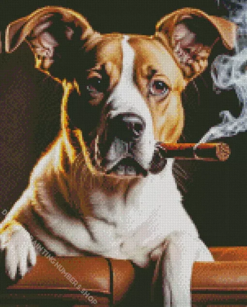 Dog Smoking Art Diamond Painting
