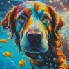 Dog Swimming Art Diamond Painting