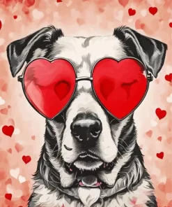 Dog Wear Glasses Diamond Painting