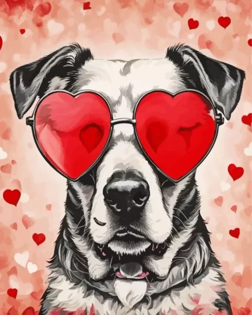 Dog Wear Glasses Diamond Painting