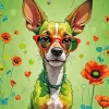 Dog Wearing Glasses Diamond Painting