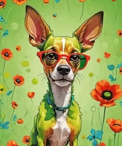 Dog Wearing Glasses Diamond Painting