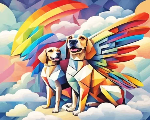 Dogs Angel Pop Art Diamond Painting