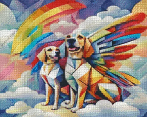 Dogs Angel Pop Art Diamond Painting