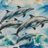 Dolphins Jumping Out Of The Water Diamond Painting