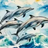 Dolphins Jumping Out Of The Water Diamond Painting