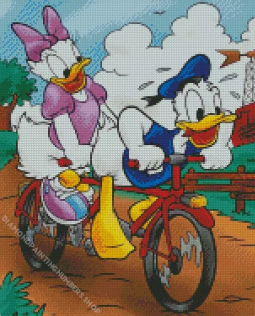 Donald Duck With Daisy Diamond Painting