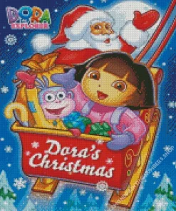 Dora And Boots Christmas Diamond Painting