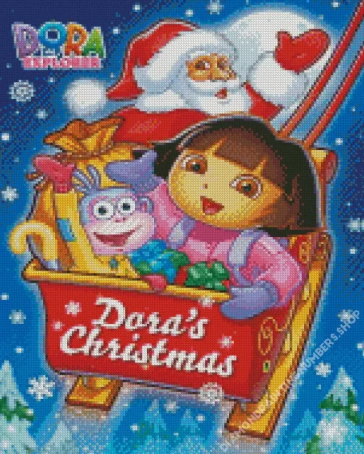 Dora And Boots Christmas Diamond Painting
