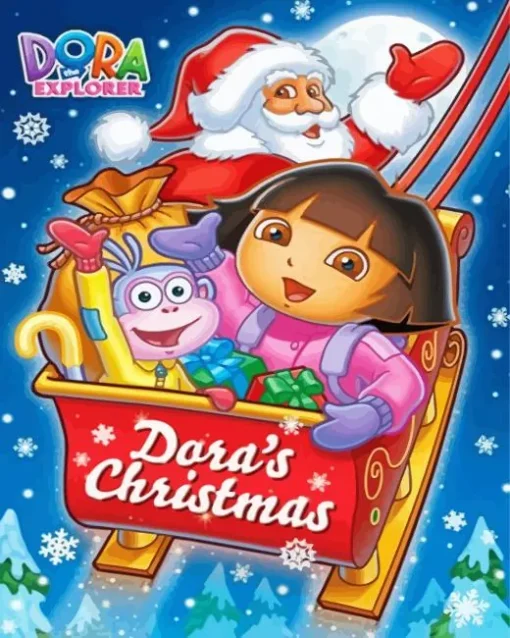 Dora And Boots Christmas Diamond Painting