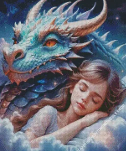 Dragon And The Girl Diamond Painting