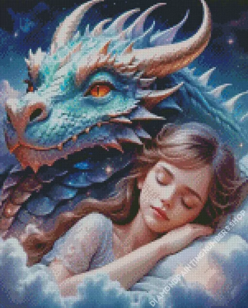Dragon And The Girl Diamond Painting