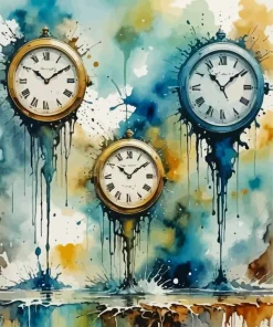 Dripping Clocks Diamond Painting