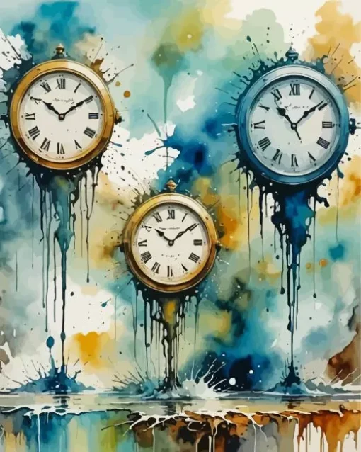 Dripping Clocks Diamond Painting