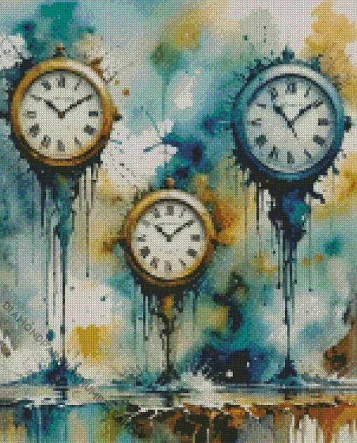 Dripping Clocks Diamond Painting