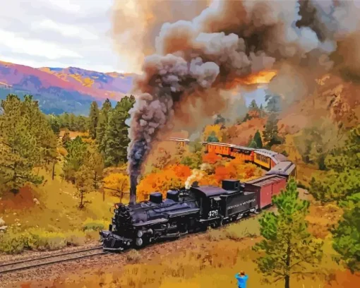 Durango Silverton Train Art Diamond Painting