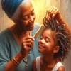 Ebony Grandma And Grand Daughter Diamond Painting