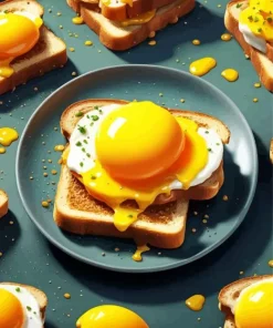 Egg Yolk And Toast Art Diamond Painting