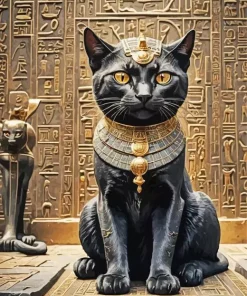 Egyptian Black Cat Diamond Painting