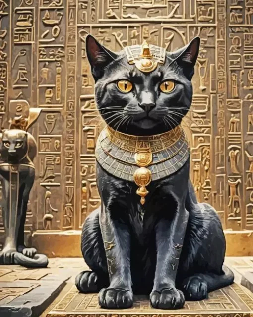 Egyptian Black Cat Diamond Painting