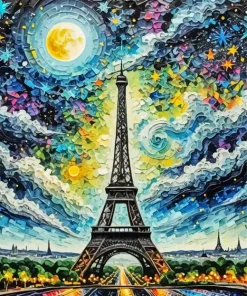 Eiffel Tower At Night Diamond Painting