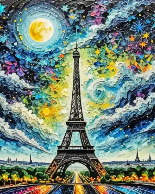 Eiffel Tower At Night Diamond Painting
