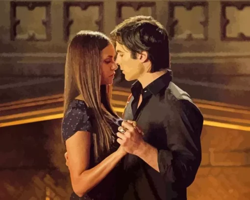 Elena And Damon Diamond Painting