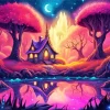 Enchanted Forest House Diamond Painting